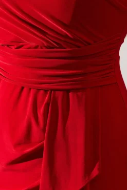 Occasion Drape Ruched Waist Midi Dress