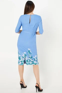 Occasion Floral 3/4 Sleeve Pencil Dress