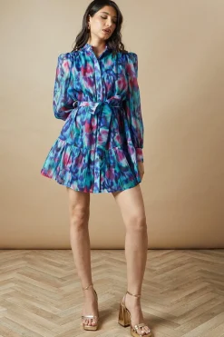 Occasion Floral Lace Bodice Mini Dress