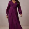 Occasion Floral Organza Pleated Midi Dress