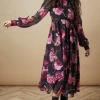 Occasion Floral Trim Insert Midaxi Dress