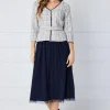 Occasion Premium Boucle Mesh Midi Dress