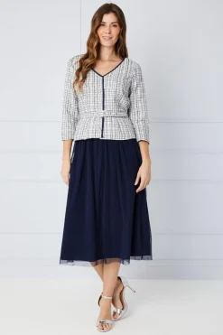 Occasion Premium Boucle Mesh Midi Dress