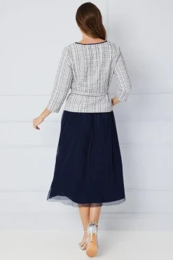Occasion Premium Boucle Mesh Midi Dress
