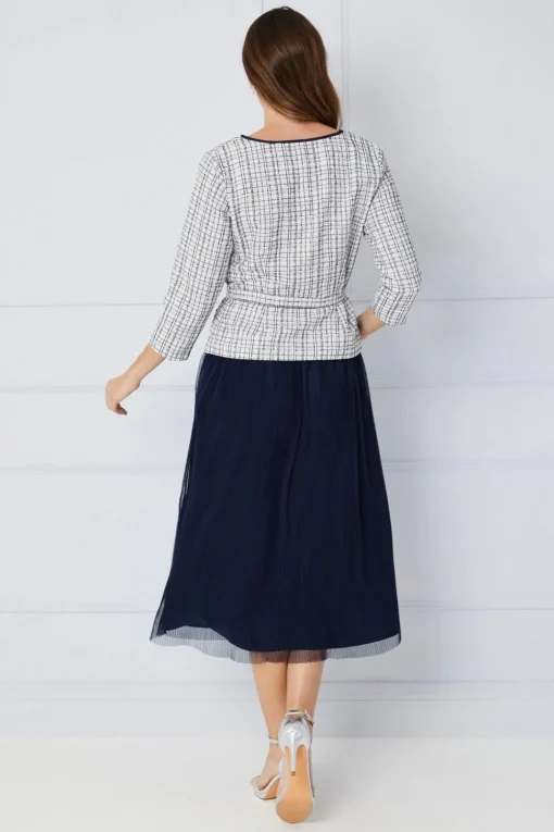 Occasion Premium Boucle Mesh Midi Dress