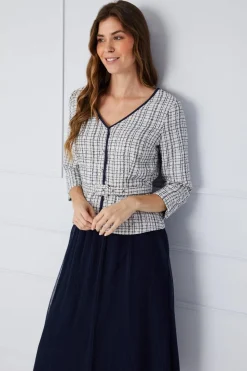 Occasion Premium Boucle Mesh Midi Dress