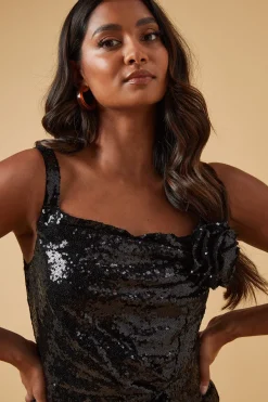 Occasion Sequin Corsage Mini Dress