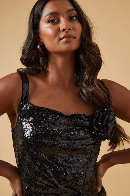 Occasion Sequin Corsage Mini Dress