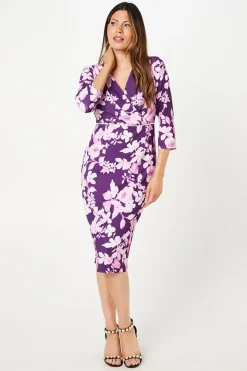 Occasion Tailored Floral Pearl Midi Dress