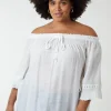 Off Shoulder Tie Front Top