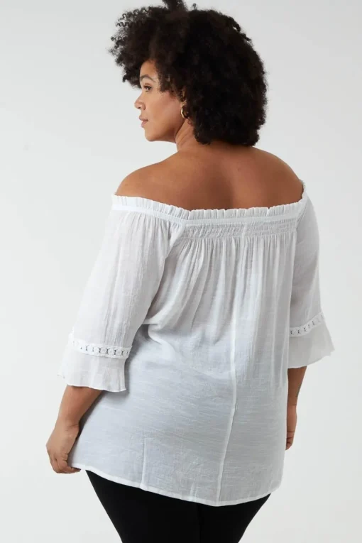 Off Shoulder Tie Front Top