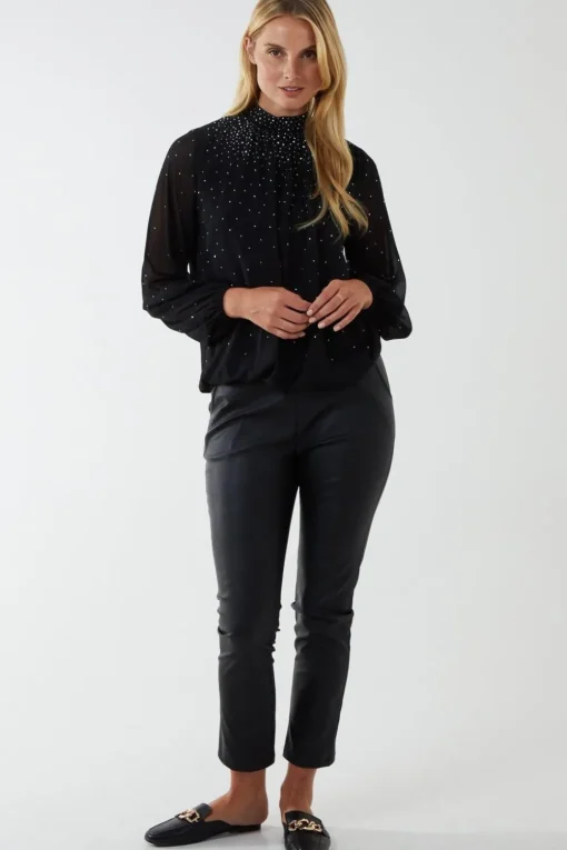Ombre Diamante Puffball Top