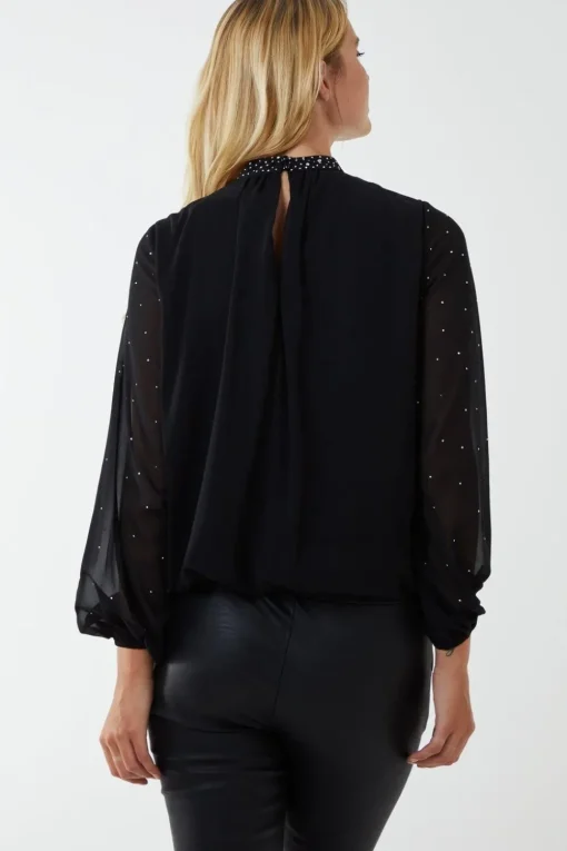 Ombre Diamante Puffball Top