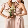 One Shoulder Satin Bridesmaids Dress