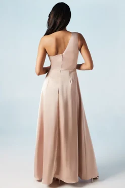 One Shoulder Satin Bridesmaids Dress