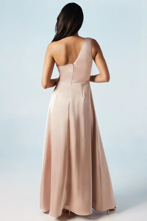 One Shoulder Satin Bridesmaids Dress