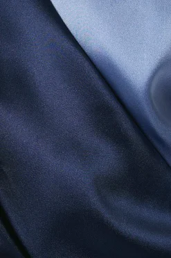 One Sleeve Satin Wrap Dress