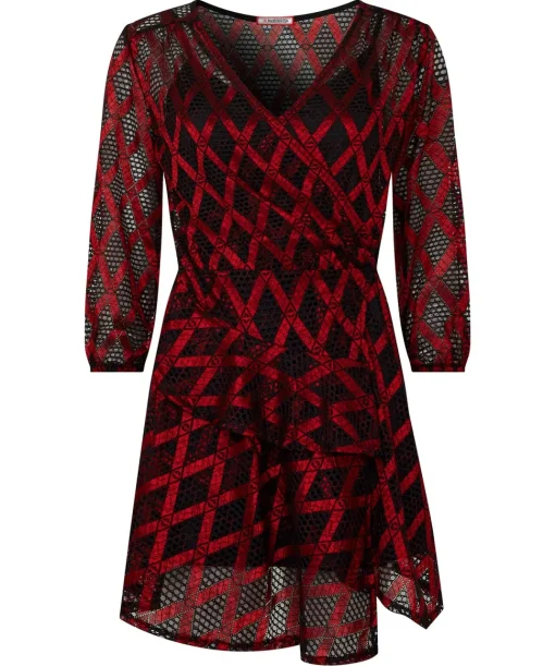 Open Weave Mock Wrap Tunic and Cami