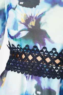 Organza Floral Bardot Midaxi Dress