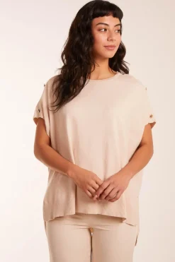 Oversized Button Shoulder Top