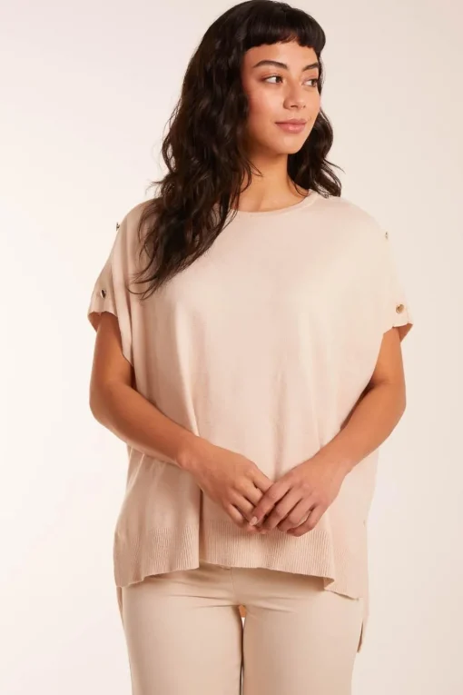 Oversized Button Shoulder Top