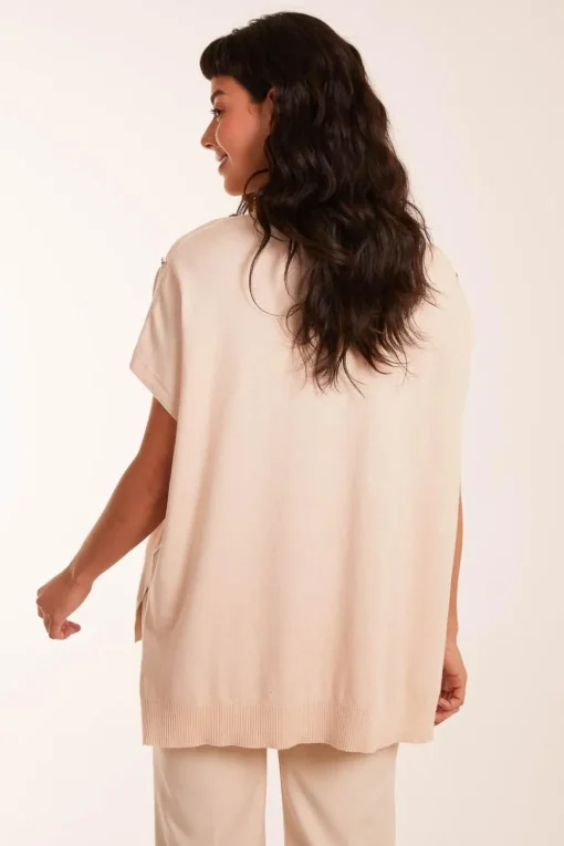 Oversized Button Shoulder Top