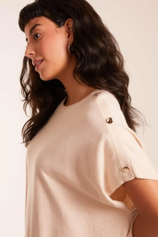 Oversized Button Shoulder Top