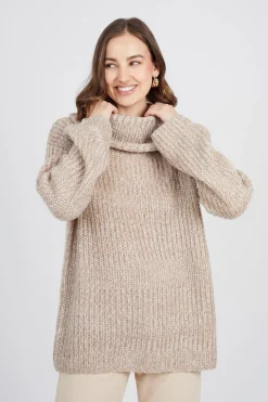 Oversized Fisherman Knit Roll Neck Jumper