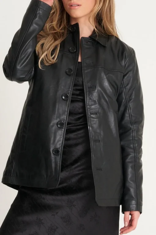 Oversized Leather Reefer