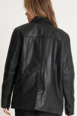 Oversized Leather Reefer