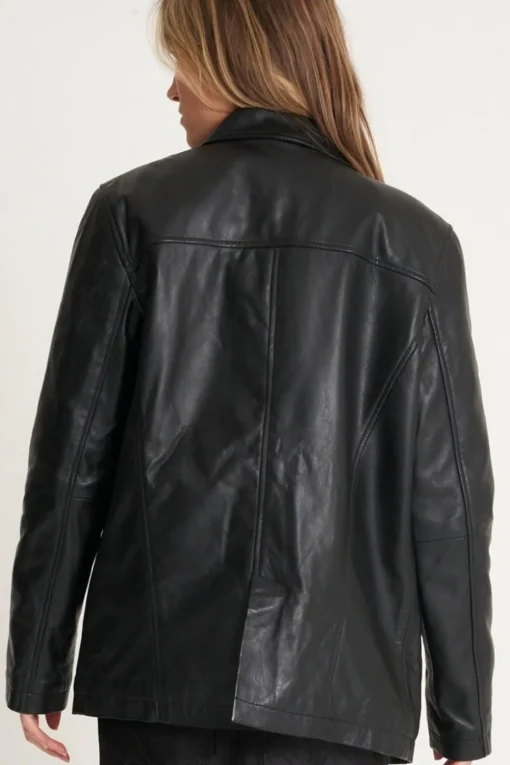Oversized Leather Reefer