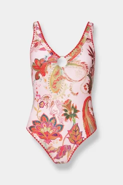 Paisley Crochet Trim Ring Swimsuit