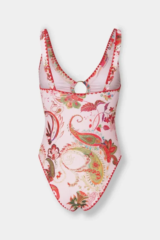 Paisley Crochet Trim Ring Swimsuit