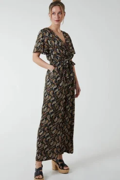 Paisley Floral Tie Waist Jumpsuit
