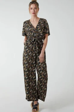 Paisley Floral Tie Waist Jumpsuit