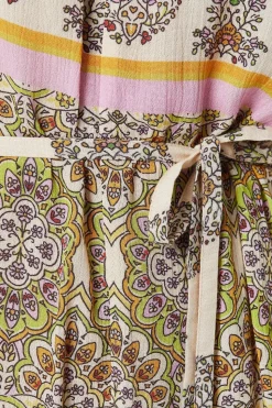 Paisley Patchwork Printed Crinkle Strappy Wide Leg Jumpsuit