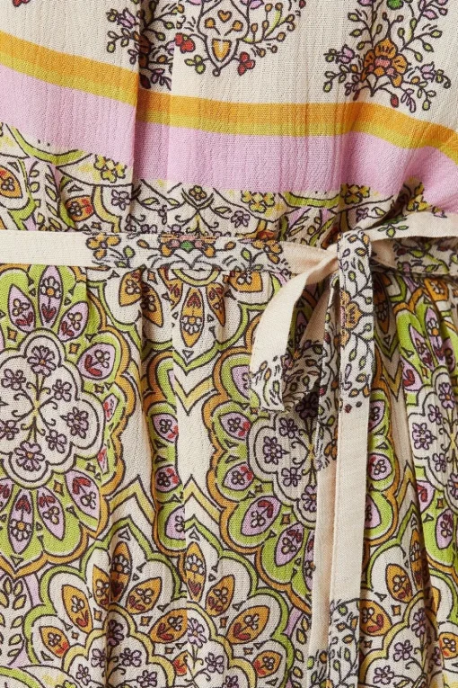 Paisley Patchwork Printed Crinkle Strappy Wide Leg Jumpsuit