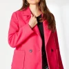 Patch Pocket Short Double Breasted Coat