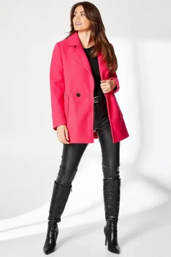 Patch Pocket Short Double Breasted Coat