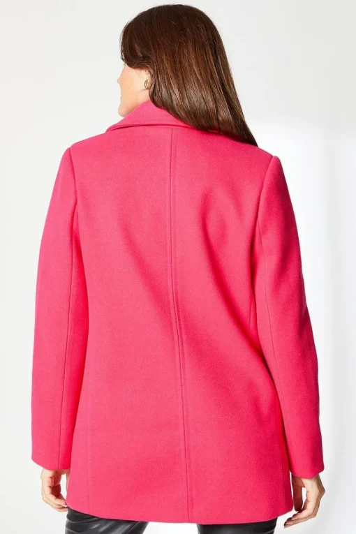 Patch Pocket Short Double Breasted Coat