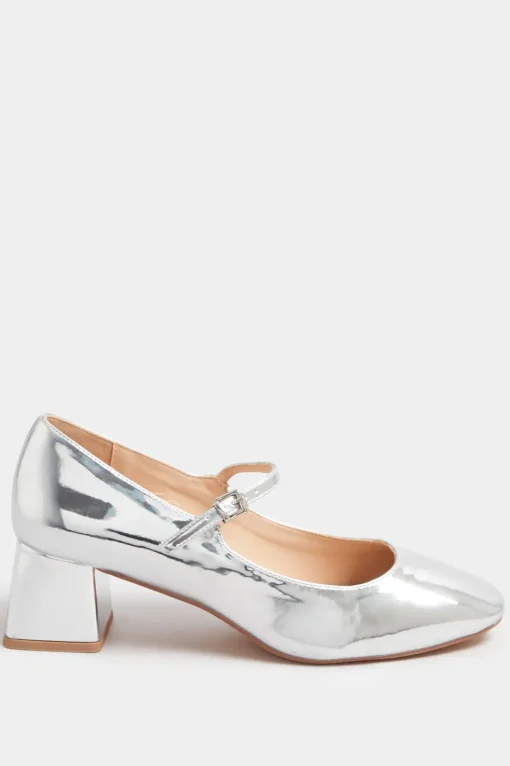 Patent Mary Jane Block Midi Heels