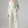 Pearl Embellished Bodice Velvet Bridal Jumpsuit