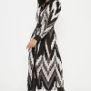 Petite Abstract Belted Shirt Dress