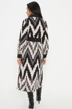 Petite Abstract Belted Shirt Dress