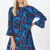 Petite Abstract Tiered Shift Dress