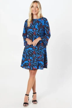 Petite Abstract Tiered Shift Dress
