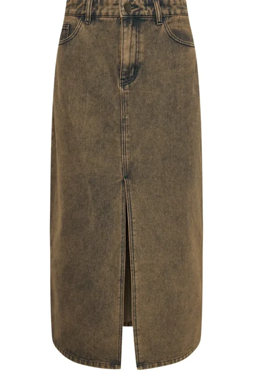 Petite Acid Wash Denim Skirt