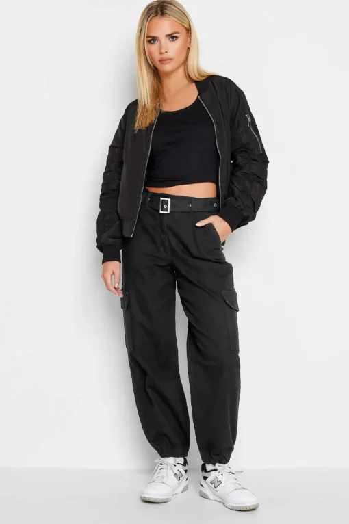 Petite Belted Cargo Jeans