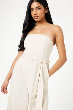 Petite Belted Wide Leg Jumpsuit