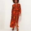 Petite Boho Button-Through Tassel Tie Maxi Dress